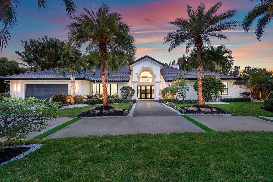 Indulge in the epitome of opulent living within this exquisitely remodeled 5 bedroom 4 bath residence nestled in a private 21 home community sitting on over an acre of land. The home sits next to an HOA maintained pond providing gorgeous water views. Equipped with heated pool, recently resurfaced regulation tennis/pickleball court, complete with basketball standard. Over 4000 sqft of living space meticulously crafted for unparalleled comfort & sophistication.  Enter through grand double doors and immerse yourself in artistic design elements & custom cabinetry throughout. Step outside to a paradise for ultimate relaxation & recreation in the shimmering pool with sun shelf area. Large circular driveway with ample parking for entertaining & a 2 car garage.  Must see to appreciate.