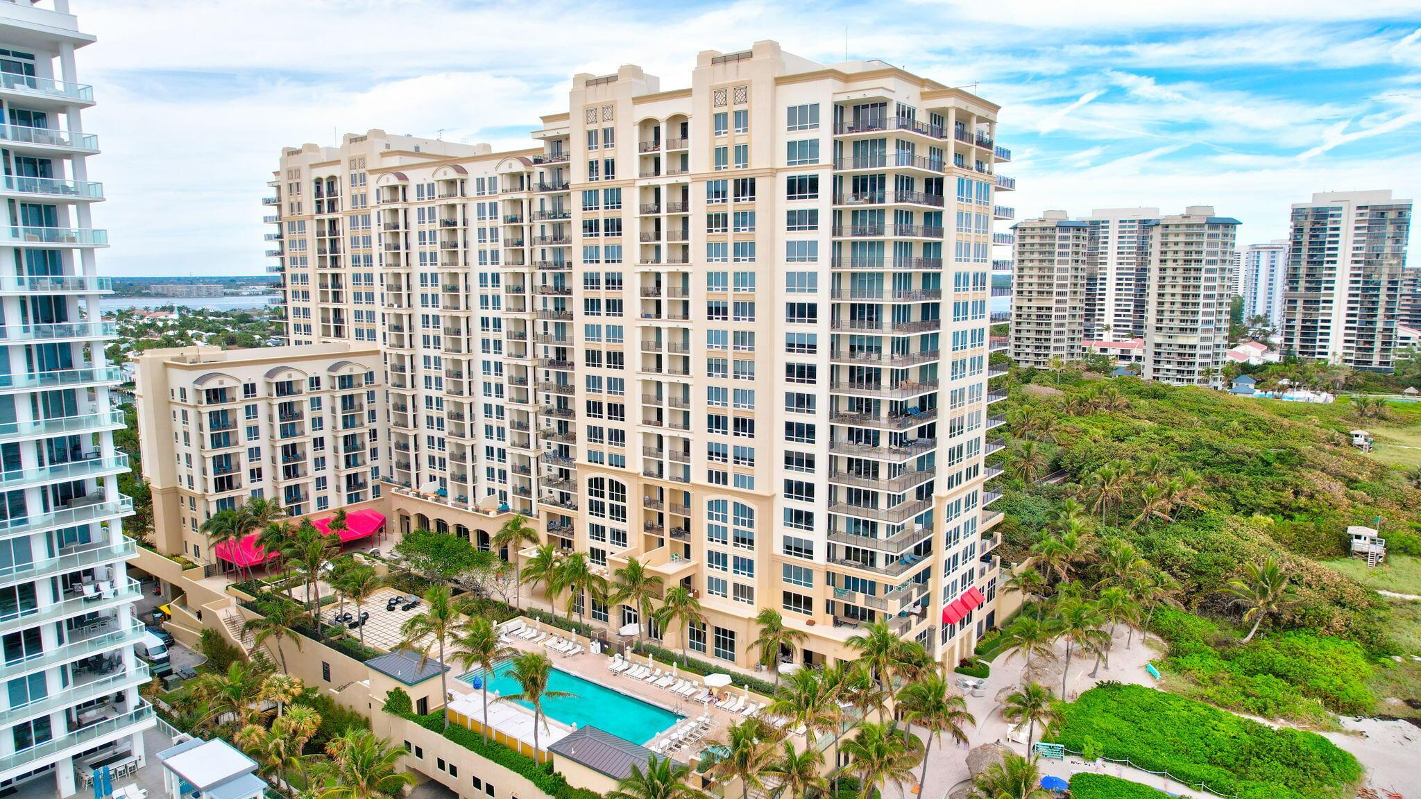 This stunning 3-bedroom, 3.5-bathroom residence is impeccably decorated and sold fully furnished. Perched on the 18th floor, the expansive terrace offers breathtaking, unobstructed views of both the Atlantic Ocean and the Intracoastal Waterway. The highly sought-after southeast exposure allows you to enjoy spectacular sunrises and sunsets.The Singer Island Resort and Spa is a one-of-a-kind luxury destination, offering full beach service, two pools, three on-site restaurants, a bar, full-service spa, state-of-the-art fitness center, theater, and even a kids' club. This is resort living at its finest.A private elevator opens directly into your personal foyer, and the unit features top-of-the-line Sub-Zero and Viking stainless steel appliances, granite countertops, and designer finis