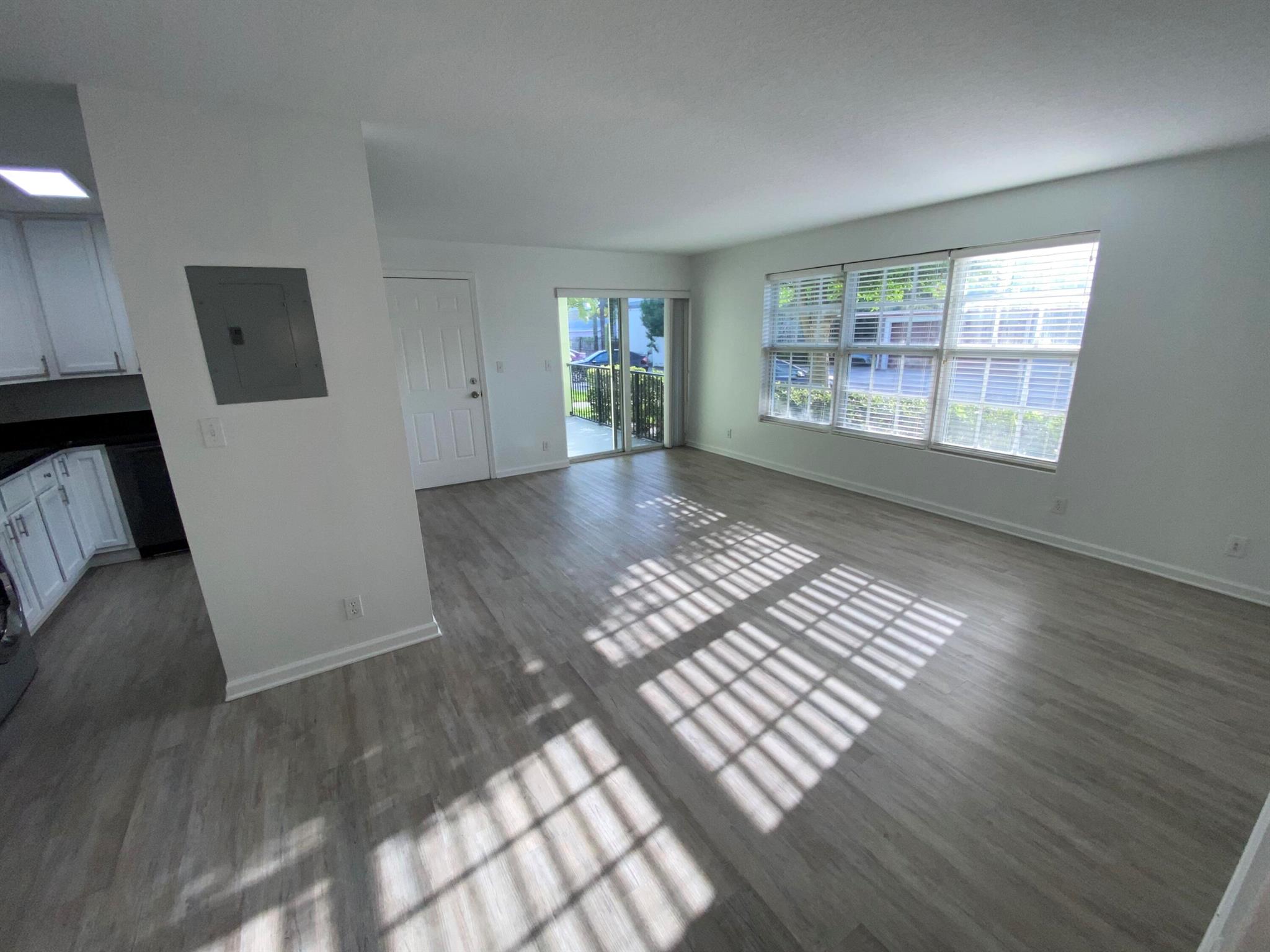 Featuring a 1st floor rear corner 2/Bedroom 2/Bathroom nestled between the Intercoastal bridge and downtown Lake Worth Beach, just a mins. away for the Lake Worth Beach Pier. Apartment features grey waterproof flooring, this apartment is equipped with an LG euro type washer/ dryer inside apartment. Freshly painted. 1 parking space is only available; others park on Lakeside Drive or Lucerne. Community does have a separate onsite laundry machine available. H20 is included in rent. 2 pets are welcomed. Ideal Landlord.
