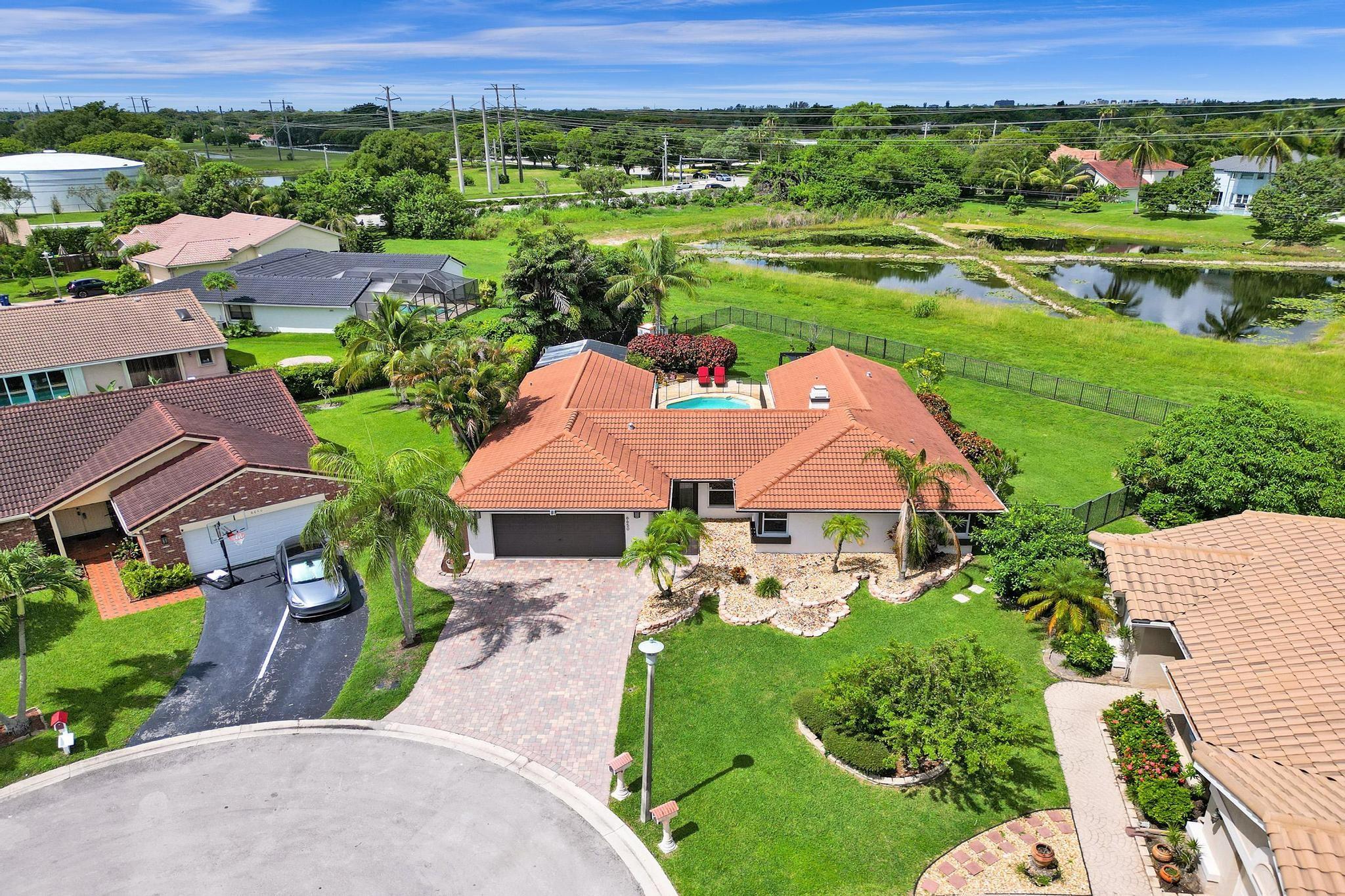 Welcome to Butler Farms with VERY LOW HOA and tucked away on a private cul-de-sac, this expansive 14,153 sq ft fully fenced lot offers both privacy and charm. Just a short walk to Fern Glen Park and top-rated Park Springs Elementary (Grade A), this 3 BED + DEN/OFFICE ROOM home combines location with luxury. Step into your own backyard oasis—meticulously designed for relaxation and entertainment. The pool was resurfaced in 2023 and added sun shelf design coupled with a stunning 12’x16’ pergola. You'll be greeted by soaring volume ceilings, recessed lighting, and a gourmet chef's kitchen with top of the line Thermador appliances, including an integrated built in 48-inch refrigerator. The built-in bar is deal for both everyday living and entertaining. 5-ton A/C (2023), Roof (2008).