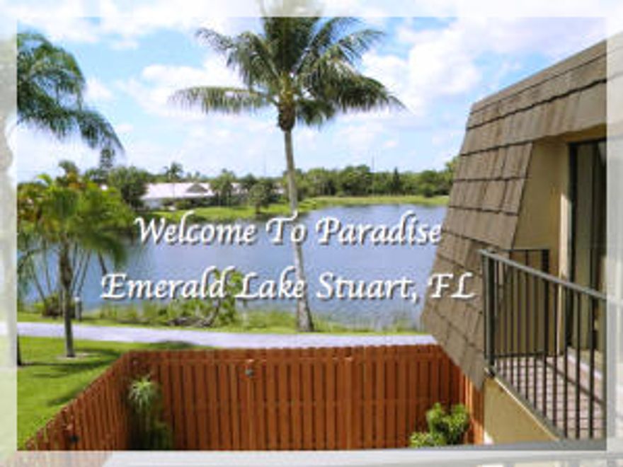 Immaculate Emerald Lakes Waterfront Town Home Seeking New Owners! This One Owner Home Has Been Used As A Vacation Home Since It Was First Purchased. This Home Features Two Master Suites With Balcony Over Looking The Beautiful Lake, New Appliances In The Kitchen, Newer Tile First Floor, And Newer Water Heater. This Town Home Is Located In Court 7 Which Is Situated Between Pool Community Pools, Community Recreation Room, and Tennis Courts. This Home Is A MUST SEE!!! Hurry This One Wont Last!