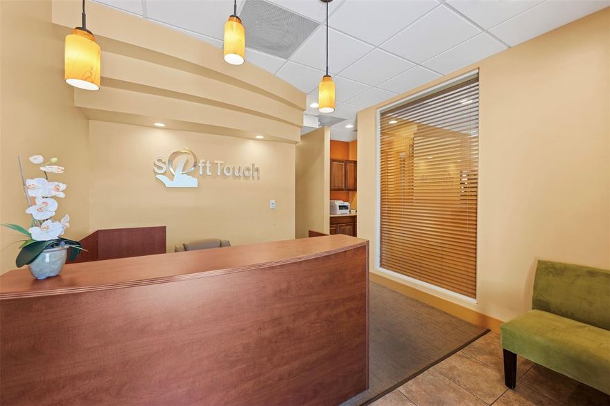 The Hillsboro Executive Professional Building Suite B12 boasts eight private office spaces, impressive conference room, storage room, front and rear entry with exquisite furnishings and ample parking for clients and customers. It has excellent frontage on W Hillsboro Boulevard, which sees 42,583 vehicles daily. Baptist Health is directly across the street. Parking is abundant throughout the development and the superior twin T construction with impact glass make the entire property extra safe from storm damage.