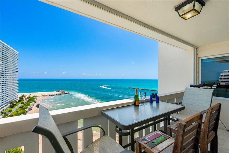 Remarkable remodeled unit with extensive views of the ocean, intracoastal and downtown Fort Lauderdale. Newly installed shades on all windows bedrooms with blackout. ALL new appliances! Washer and Dryer in the unit. In addition to the living room there is a Den/Family room. Extra closet in the hallway for additional storage. Primary bedroom has a walk-in closet. Quartz countertops in kitchen. Sky Harbour East - know as The Cruise Ship Building, many residence gather at 4:00 PM on the south side of the building (intracoastal side)  to watch the ships leave Port Everglades headed out to sea. 5.4 miles to the Fort Lauderdale International Airport 15 minute ride. Building is well maintained with full time maintenance and cleaning staff.