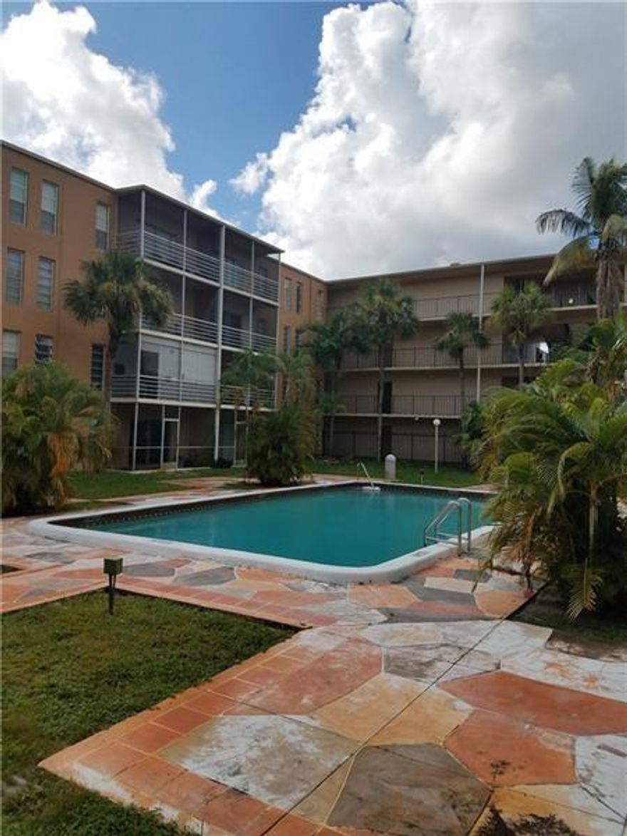 COMPLETELY RENOVATED UNIT!!!GREAT FOR INVESTORS OR STARTING FAMILY!!! all tile floors, new kitchen, custom made cabinets and granite counter top, newer appliances, new AC unit, new water heater, a lot of natural light, newer painted, screened balcony, big living room space. Master bedroom has double walking closets, and NEW BATHROOM. CAN BE RENTED RIGHT AWAY!!! nice fenced pool, NO AGE RESTRICTIONS!! close to hospital, house of worship, mall, shopping center, WONT LAST BRING YOUR CLIENT!!! FAST CLOSING.