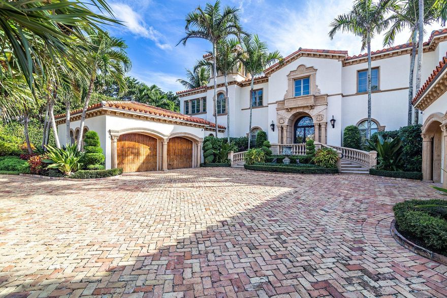 120 Clarendon is an elegant Mediterranean treasure situated on 3/4 of an acre in the estate section on Palm Beach Island. This 12,773 SF home features eight bedrooms, nine bathrooms, and two powder rooms.  The grand entrance is graced by a twin spiral staircases that leads to the second floor. 

The master bedroom occupies most of the home's second floor. This expansive suite is outfitted with timeless décor and finishes as well as dual bathrooms, large closets, and a sprawling balcony that provides breathtaking views of the gardens and pool below. 

This magnificent homes also features a first floor grand suite, ample staff quarters, an elevator, and 4 car garage. 120 Clarendon also offers a poolside guesthouse and cabana. In addition to an expansive backyard, with enough space to host gatherings of any size, the home on Clarendon Avenue also enjoys private beach access.