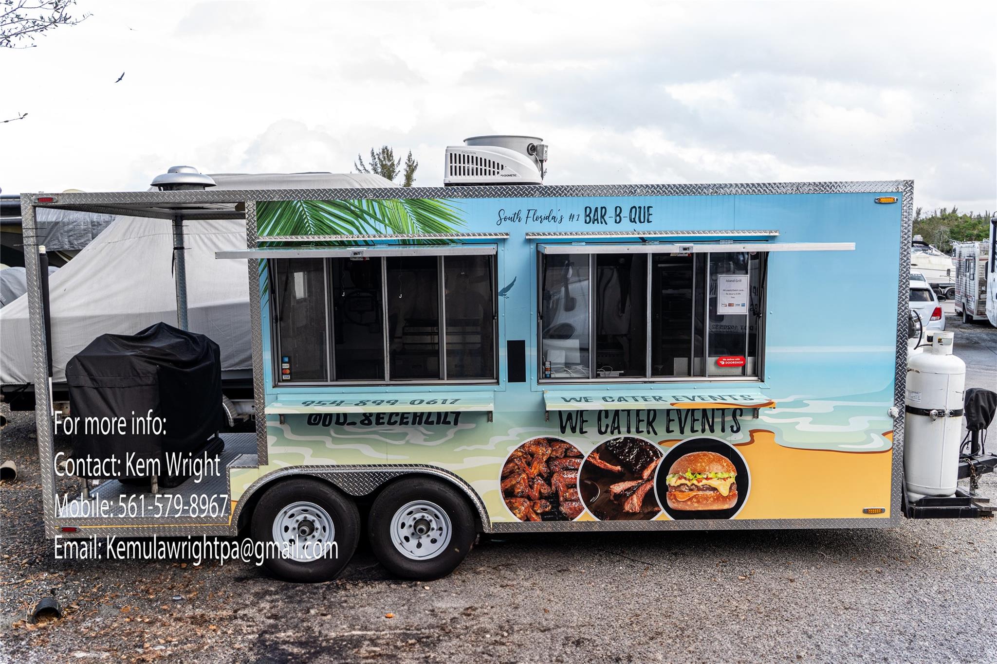 Turnkey 20FT x 8.5FT Food Trailer – Fully Equipped & Ready for Business!
High-performance 20FT x 8.5FT food trailer! Powerful Electrical System: 125 AMP breaker, commercial-grade wiring, multiple 20A outlets, LED lighting, Propane-Ready: Two 100LB tanks, steel piping, shut-off valves for safety, Heavy-Duty Construction: Smooth rivet less aluminum skin, rubber torsion axles, 12k GVW, electric brakes, Complete Plumbing: 42-gallon freshwater tank, 52-gallon waste tank, NSF-certified sinks, industrial water pump, Top-Tier Cooking Equipment: 24” griddle, 4-burner range, 40LB fryer, smoker grill, proofer/heater cabinet, Cooling & Storage: 23 CU FT fridge & freezer (NSF-rated),Superior Exhaust & Fire Safety: 8FT hood, upblast fan, chrome fire suppression system. Start cooking today!