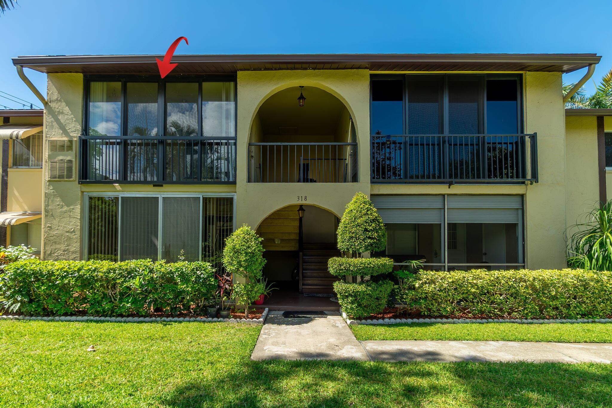 Discover Your Florida Retreat! This large 1-bedroom, 1-bath condo has a large walk-in closet and is located within Pine Ridge III, an active 55+ community. This second-floor condo also features an enclosed porch that overlooks the well-maintained garden. Relax and enjoy the Florida breeze by opening the impact slider or sitting at the picnic table of the nearby tranquil garden. Bring your friends to enjoy the community's amenities, including a refreshing pool, clubhouse, tennis courts, and shuffleboard. Pine Ridge III is conveniently located close to shopping, dining, and the Wellington Mall is close by. Don't miss this opportunity to own a piece of paradise in Greenacres which comes fully furnished. Call a realtor today!!!