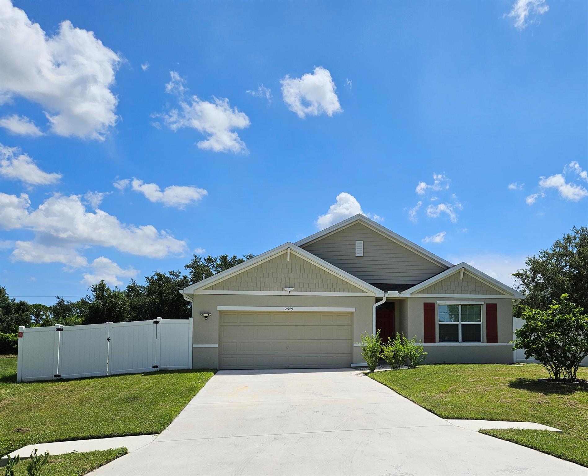 This 4 bedroom 2 bath nearly new home is ready for its new owner. Open concept floor plan with neutral grey tile floors throughout main living areas and baths. Stainless steel appliances are less than 2 years old, and a large walk-in pantry in the kitchen. The primary suite has a large walk-in closet and linen closet in the bath. This home has a large yard completely fenced yard, white vinyl privacy fence with 2 double gates for access. Bring your boat, jet skis or RV. Very reasonable homeowners insurance rates due to age of home and full shutter protection.