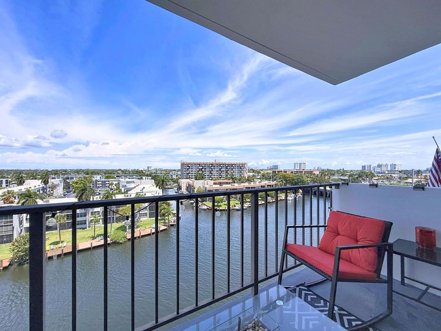 BEAUTIFUL VIEWS FROM THIS UPDATED CORNER CONDO!  REMODELED KITCHEN WITH NEWER APPLIANCES, CUSTOM CABINETS AND GRANITE COUNTERTOPS! UPDATED ELECTRIC! WATERPROOF VINYL FLOORS THROUGHOUT, NO CARPET!  IMPACT WINDOWS! LARGE BALCONY WITH FOREVER VIEWS OF THE WATERWAYS AND CITY! CONCRETE RESTORATION & PAINTING FOR CERTIFICATION COMPLETE AND ASSESSMENT WILL BE PAID IN FULL BY SELLER AT CLOSING! GREAT SECURED BUILDING WITH REMODELED LOBBY & FITNESS ROOM, HUGE COMMUNITY ROOM WITH KITCHEN, POOL, KOI POND, BILLIARDS/DARTS/LIBRARY ROOM, PICNIC AND BARBECUE AREA, AND DOCK SPACE WHEN AVAILABLE! MAINTENANCE INCLUDES INSURANCE, WATER, SEWER, BASIC CABLE AND INTERNET! BUILDING HAS GOOD RESERVES! CLOSE TO BEACH, RESTAURANTS AND SHOPPING!