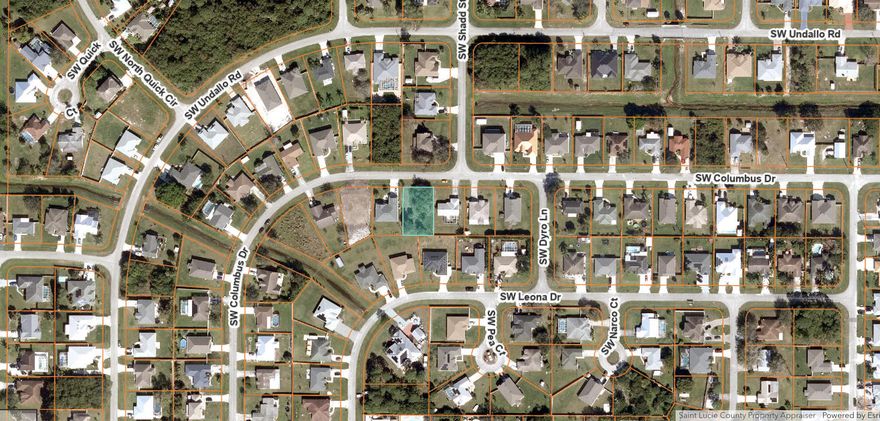 Great opportunity to own a residential lot in the growing Port St. Lucie area. Approx. 0.23 acres / 10,000 SF, this homesite is located on a developed street surrounded by existing single-family homes, offering strong appeal for future construction. Public listing data reflects water, sewer, and electric availability, and prior remarks described the parcel as high and dry with minimal clearing/fill needed. Convenient access to schools, shopping, dining, and major commuter routes. No HOA. Buyer to independently verify zoning, utilities, environmental conditions, and flood zone.