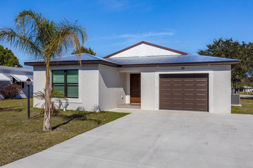 All new CBS Villa in this active 55 and older community Amenities include Golf,tennis Large Clubhouse with Heated Pool. plantation Shutters throughout