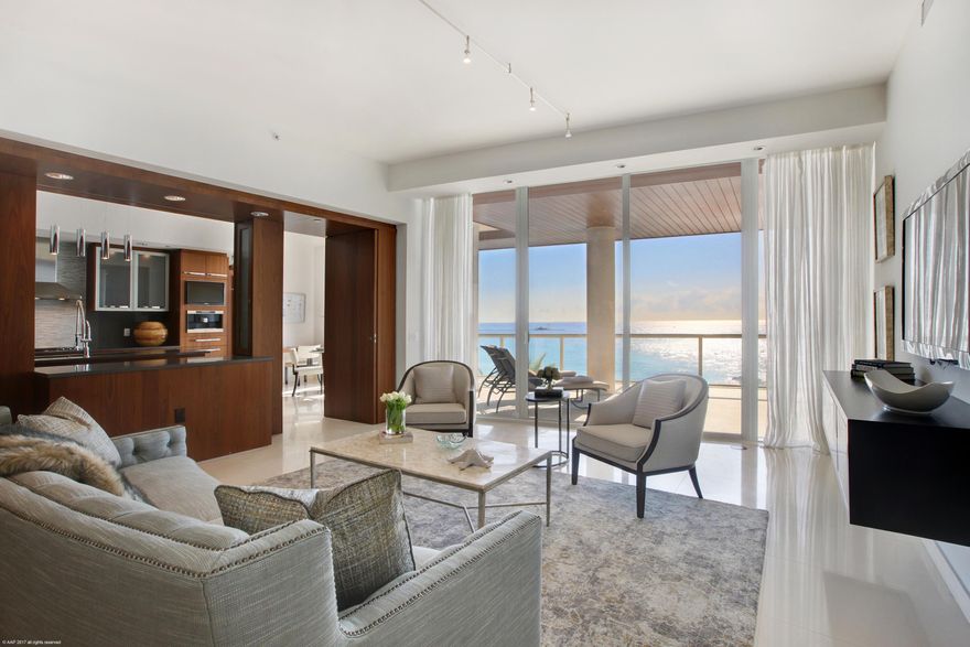 THE BEST VALUE FOR A DIRECT OCEANFRONT LUXURY CONDOMINIUM IN PALM BEACH COUNTY!  Highly sought after PREMIUM 06 line with abundant 5,424 SF of space, including over 1,137 SF of gracious outdoor living space. Clean and sun-drenched 4 bedrooms, 4.1 baths residence features an open plan concept with breathtaking Ocean and Intracoastal views. Gleaming Majorca limestone floors set the perfect canvas for the chic palette. A private foyer and a private 2 car garage complete this offering. One Thousand Ocean is an ultra-luxury building that sets a new standard in oceanfront lifestyle.