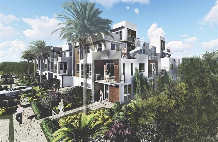 No expense spared on these 2022, modern townhomes 3 & 4 bedroom w/ rooftop and solarium, terrace and patios overlooking Holiday Park's spectacular greenery, private elevators (in select residences), ready-wired for smart-home systems, LED lighting, floor-to-ceiling, energy-efficient, tinted impact windows, laundry room, marble, tile, and durable laminate flooring, marble and granite kitchen, stainless appliances, private garage, Toto toilet/bidet in master, large capacity washer/dryer & more!