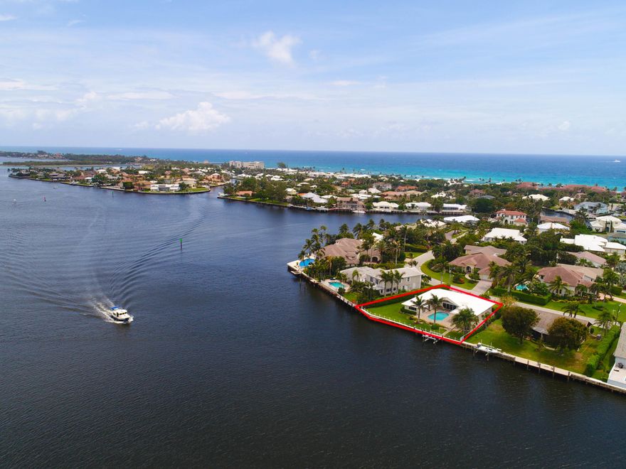 Rare opportunity to own a direct intracoastal waterway property with 120 feet on the ICW and amazing, wide water views. NEW raised seawall to be completed in February 2023! Premium lot... with over 13,000 sq ft, located in the coveted community of Inlet Cay in the Town of Ocean Ridge. The current home is a spacious 4 bedroom, 3 full bathroom, 2 car garage, with a pool. Or you may want to consider rebuilding using the completed plans (available upon request). It's a boater's delight with the Boynton Inlet nearby. Beach lovers will enjoy living within walking distance of the beach.