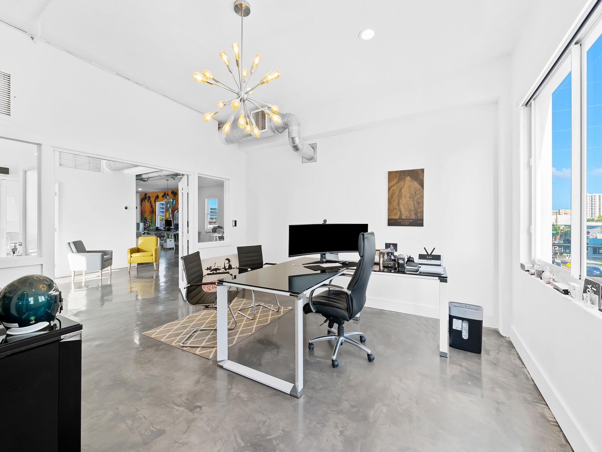 Fully Furnished!
Discover modern office spaces for lease in Downtown Hollywood, right on vibrant Hollywood Blvd. Enjoy prime visibility, rare building signage, and excellent access to the beach, major roads, and the Central Business District. These creative workspaces sit above retail in a walkable area full of shops, restaurants, and services. Interiors feature large windows, glass elements, and stylish updates for a bright, professional feel. With secure coded entry, two elevators, and flexible layouts, this location is ideal for boutique firms, creative teams, and service businesses seeking a polished, well-connected space in one of Hollywood’s most dynamic neighborhoods.