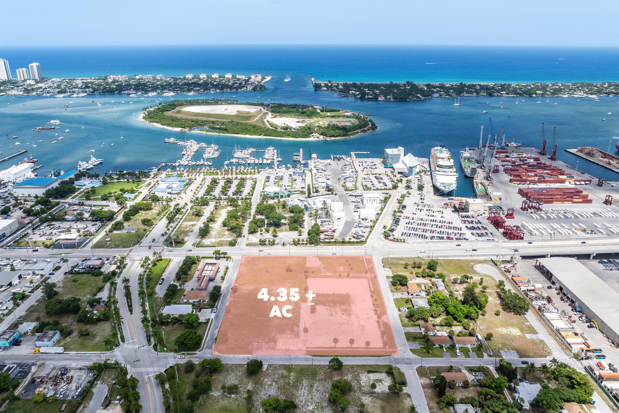 Large Vacant Parcel close to Riviera Beach Marina District and Port of Palm Beach Cruise Terminal. Property is in the DC - Downtown Core zoning district - IHC-PUD