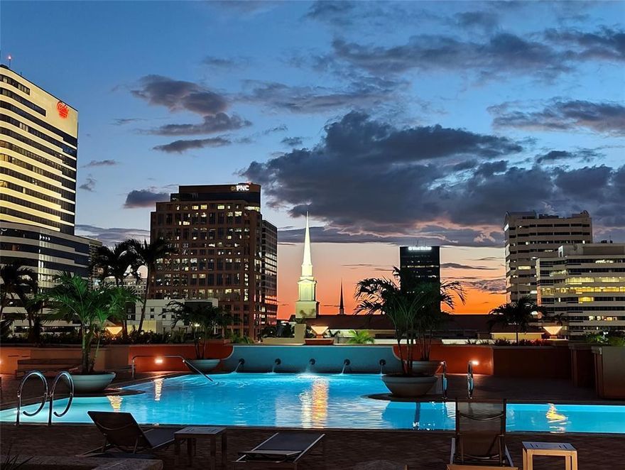 Experience luxury living at The Waverly at Las Olas, nestled in the heart of Fort Lauderdale. This exceptionally bright and contemporary 2/2 unit features a split floor plan and an open layout, perfect for modern living. Enjoy panoramic sunsets, vibrant pool, and cityscape views from the comfort of your private balcony. The residence boasts a modern kitchen complete with stainless steel appliances, quartz countertops, elegant white cabinetry, and an oversized pantry. New vinyl flooring throughout and full-size washer and dryer for added convenience. Enjoy unparalleled access to a host of upscale amenities, including state-of-the-art fitness center, refreshing pool, outdoor lounge, social room, catering kitchen, concierge services, valet parking, and 24/7 security.