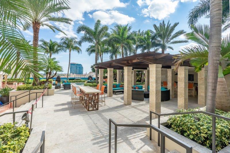 Fabulous secure 1/1 in top building with unbelievable amenities close to everything. Upgraded appliances, hurricane windows, huge walk-in closet, big balcony, resort-style, same floor parking, pool, summer kitchen, hot tub, community room with billiards, full-time security and building management, everything you could possibly want in a top-notch rental. Walk across the street from brand-new Rosemary Square, to renovated theater showing touring Broadway shows and music, easy ride or run to the beach. Palm Beach shopping and lifestyle easy across the bridge. Covered parking, bragging rights to live in one of the best buildings in downtown West Palm Beach. Grab this fast!