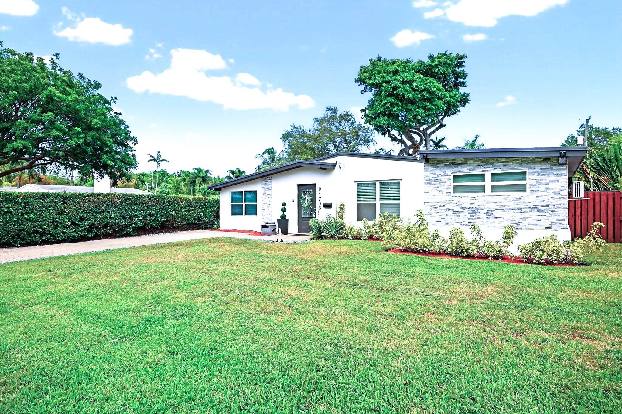 Pride in ownership is evident from the moment you step into this stunning and beautifully remodeled mid-century-modern style 3BR/2BA SFH. This home is nestled in the heart of sought-after Poinsetta Heights. Home boasts of: Top of the line materials was used for this renovation, Open concept Kitchen w/high gloss cabinets and quartz counters and waterfall peninsula w/SS appliances 2019, (34X34) porcelain tile throughout, spacious master bedroom w/recessed high hat lighting and high gloss ceiling w/large walk in closet, spacious backyard w/large resort style pool (16x34) and outdoor living space w/outdoor shower, new pool pump 2021, huge backyard great for entertaining has artificial pet turf and pavers, new roof installed 2021, all the cast iron plumbing replace w/PVC 2022, impact windows/