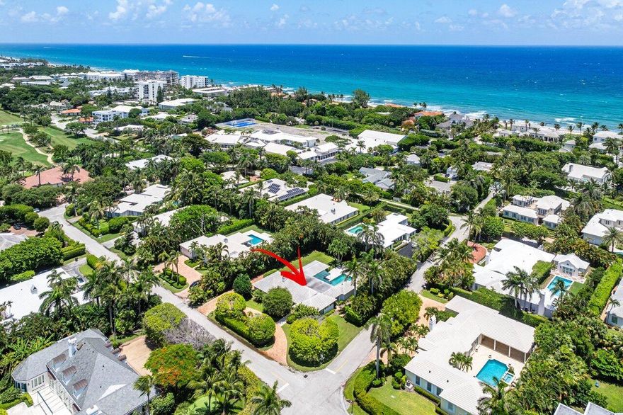 This over-sized close to half and acre, is situated on a corner lot in the 'core' neighborhood of Gulf Stream.