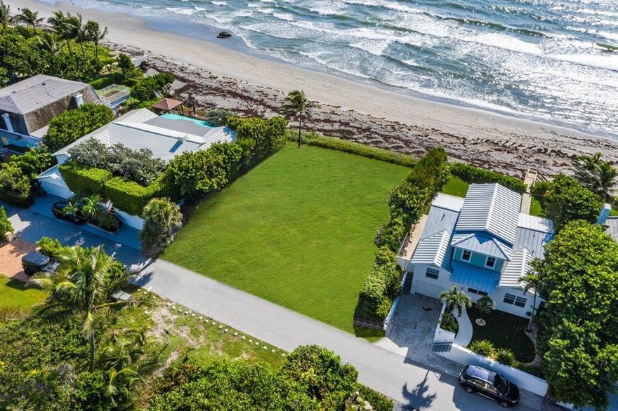 Perched high above the sparkling Atlantic Ocean, this direct beach front lot offers panoramic ocean views and breathtaking sunrises.   Construction of a new seawall and stairs to the beach is underway.  See Documents for  Survey.  Lot has an existing home.Ideally located on a quiet one-way lane that is reminiscent of another era, this property is rare find and offers the perfect place to relax and enjoy the Florida lifestyle.DO NOT ENTER PROPERTY WITHOUT NOTIFIYING LISTING AGENTS-HOME IS OCCUPIED.