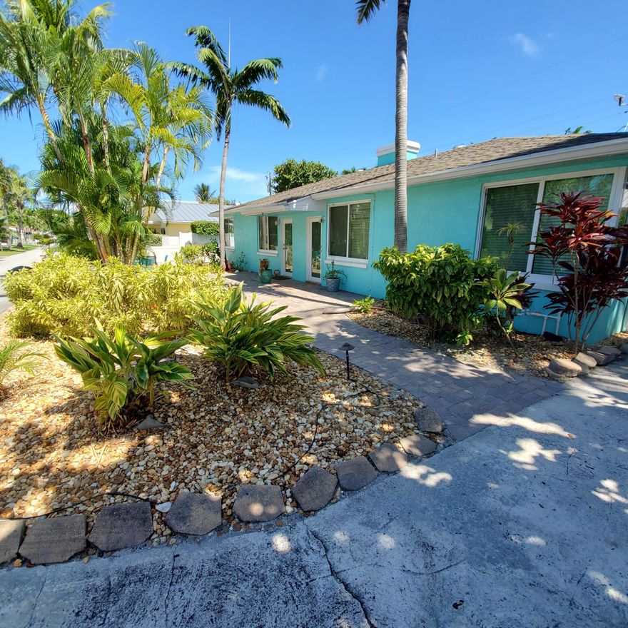 One half of a charming Duplex located a short walk to the beach.  Central air, private washer dryer. 2 Outside sitting areas. Clean and move in ready.