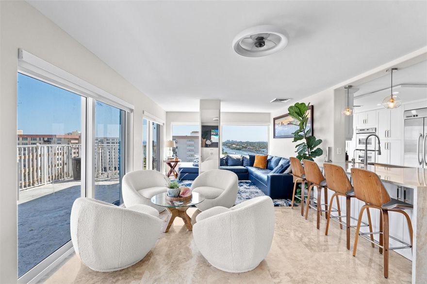 Experience elevated coastal living in this newly renovated waterfront penthouse on prestigious Hillsboro Mile. The only penthouse in this boutique oceanfront building, this 4BR/3BA residence spans 2,962 SF and showcases breathtaking 360° panoramic views—from Atlantic sunrises to Intracoastal sunsets. Floor-to-ceiling glass floods the interior with natural light, highlighting refined finishes, modern design, and serene sophistication throughout. Enjoy true privacy, unmatched vistas, and the rare prestige of top-floor living in one of South Florida’s most exclusive beachfront enclaves. A distinctive luxury condo offering for those seeking elegance, privacy, and iconic coastal views.