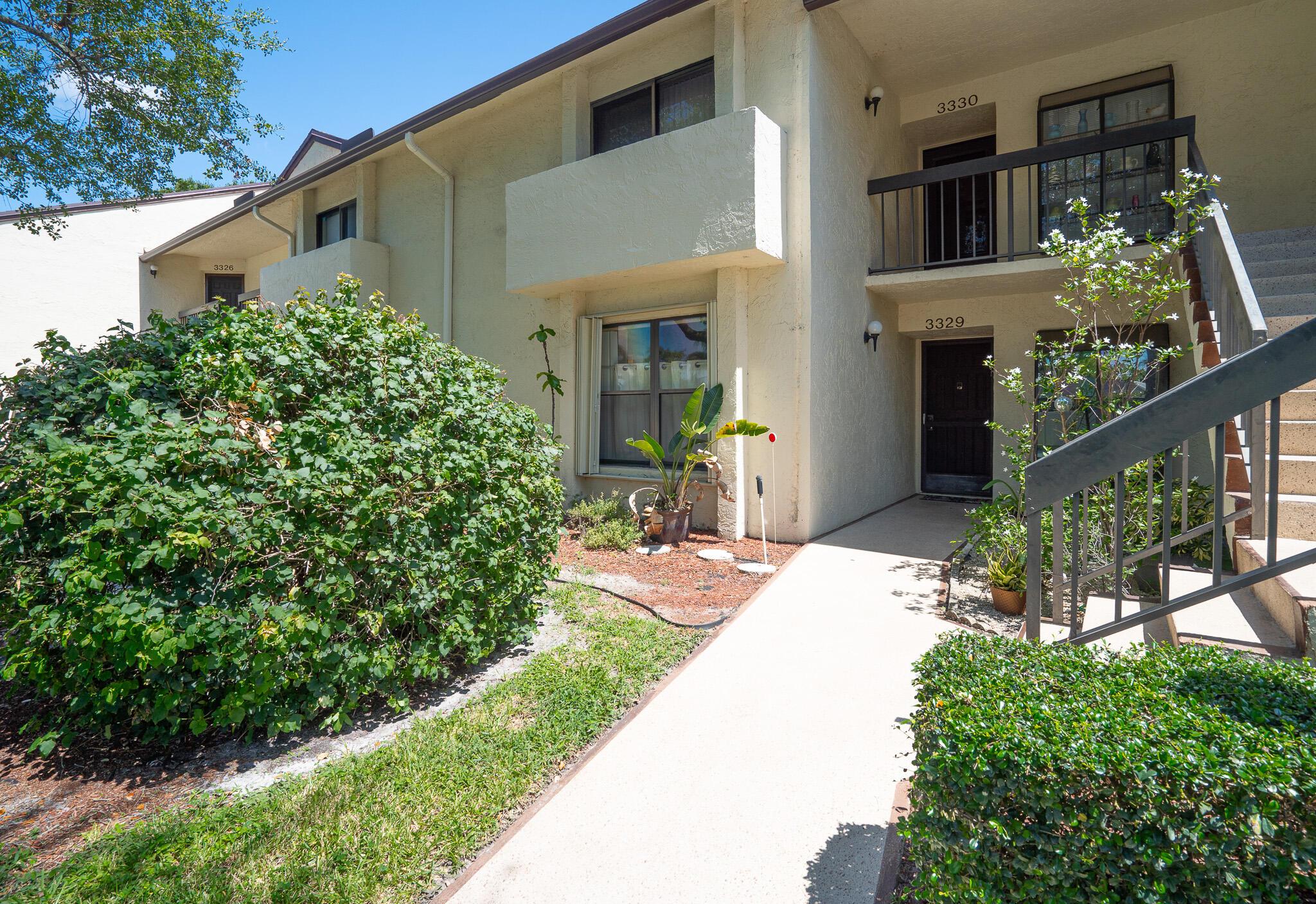 Charming ground floor condominium with water and park like views offers a blend of comfort and convenience. Newer folding hurridcane shutters in Bedrooms and hurricane impact glass sliding door on patio. Eat in kitchen with upgrade refrigerator and pass through to dining room. Split bedrooms. Screened door offers southern breezes. Owner is artistic so rooms have beautiful sculptures and paintings. Convenient parking in front. Being first floor its so easy to walk outside your patio door and go for a quicik walk.Size is ideal for senior retired couple or single person who wants to be in a welcoming community. Pickleball to bridge Salt water pool, fitness room and billiard table will keep you active/