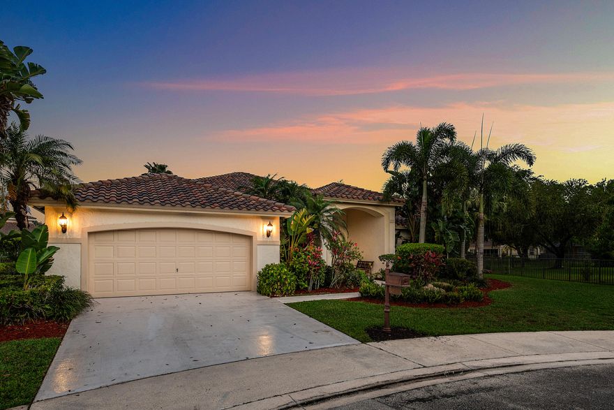 Largest lot in the neighborhood! Welcome to a rare opportunity in the highly sought-after community of Weston Lakes. Tucked away on a quiet cul-de-sac, this home offers an exceptional level of privacy and tranquility with direct views of a beautifully maintained private park—creating a serene, open backdrop rarely found in residential living.  This residence features a desirable layout designed for both comfort and functionality, with abundant natural light and seamless indoor-outdoor flow. The home's positioning within the neighborhood provides minimal traffic, making it ideal for those seeking peace, safety, and a true residential feel.  Enjoy morning walks just steps from your door, expansive green space views, and a setting that feels far removed from the everyday—yet remains conveniently close to top rated schools, dining and major highways. Optional membership to Weston Lakes County Club is available to residents.