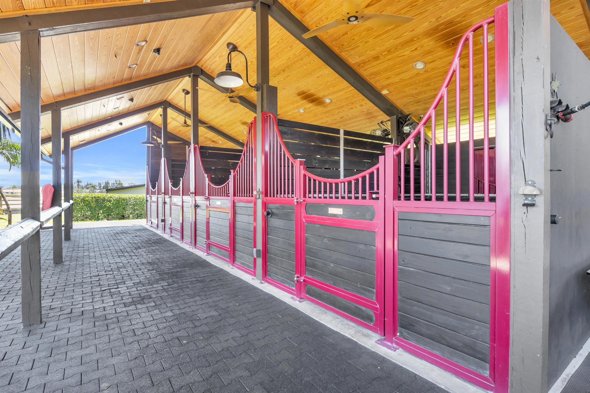 Top of the line Dressage facility w 6 extra large padded stalls 14 x14 and the potential to add more at renters expense. Amazing GCT footing with mirror and viewing deck. Private oasis and great location for trail riding as well. Private entrance, 7 Large paddocks, Amazing tack room and Kitchen and feed room. Basically have your own farm.Available for Yearly lease @70,000$ or Seasonal Lease @$60,000$ This faculty is on 5 acres. Tenants must pay electric, lawn, manure and fly spray.