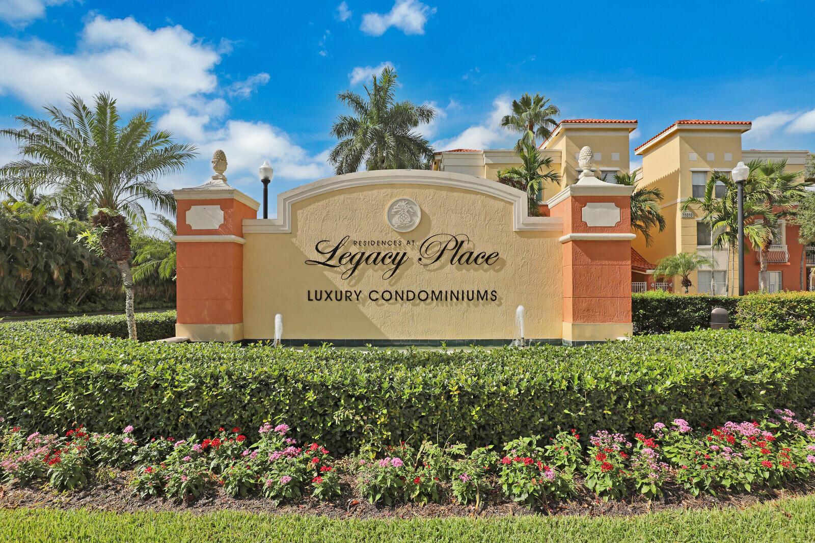 Residences At Legacy Place. Beautiful furnished 1 bedroom with garage. Large open floor plan. Tiled flooring throughout. Granite counter tops. All resort style amenities including fitness center, pool and tennis courts. just a minutes walk to all shops at Legacy Place.