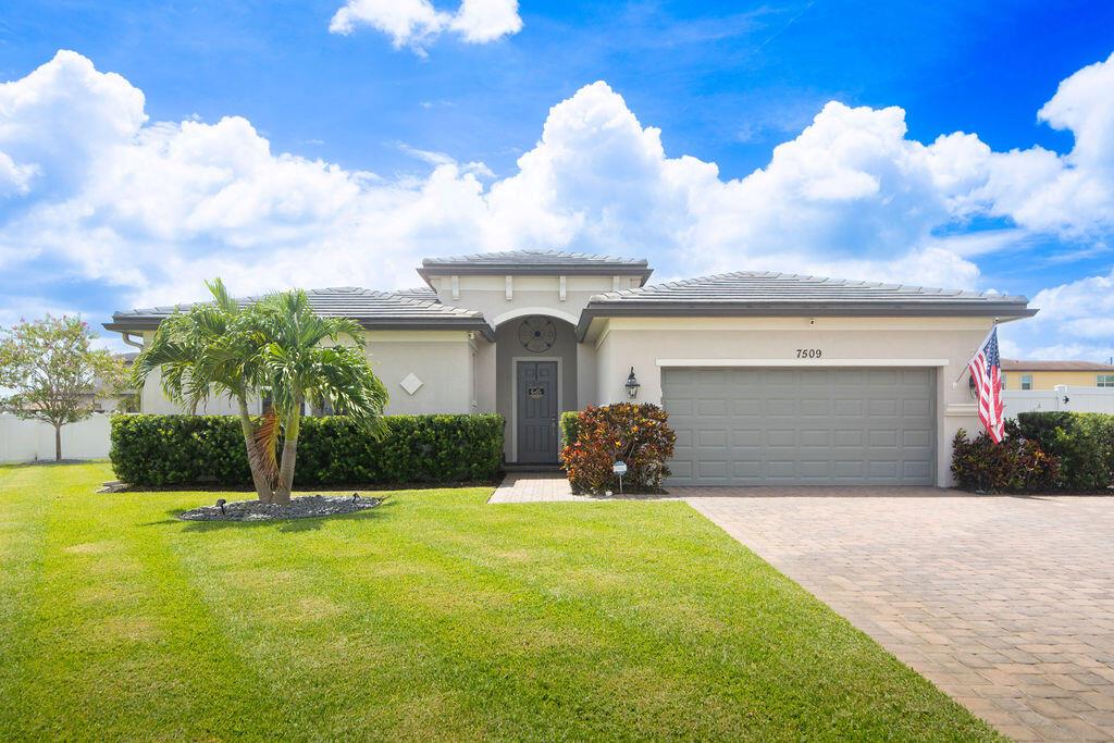 Welcome to this immaculate, upgraded smart pool home on a fully fenced, nearly half-acre lot in a family-friendly community next to a K-8 school. Enjoy the open great room, freshly painted interior, new vinyl flooring, shiplap accents, and upgraded fixtures throughout. The kitchen features one-year-old LG Wi-Fi-enabled appliances and a stylish island. Step outside to your solar-heated pool, oversized screened porch with travertine deck, and a $25K hurricane-rated pavilion--perfect for gatherings. Extras include a hurricane-rated shed, lush landscaping, oversized driveway, generator hookup, HVAC in garage, Reverse Osmosis whole house water system, gutters, and zoned Wi-Fi well irrigation. This one has it all and more--schedule your tour today!