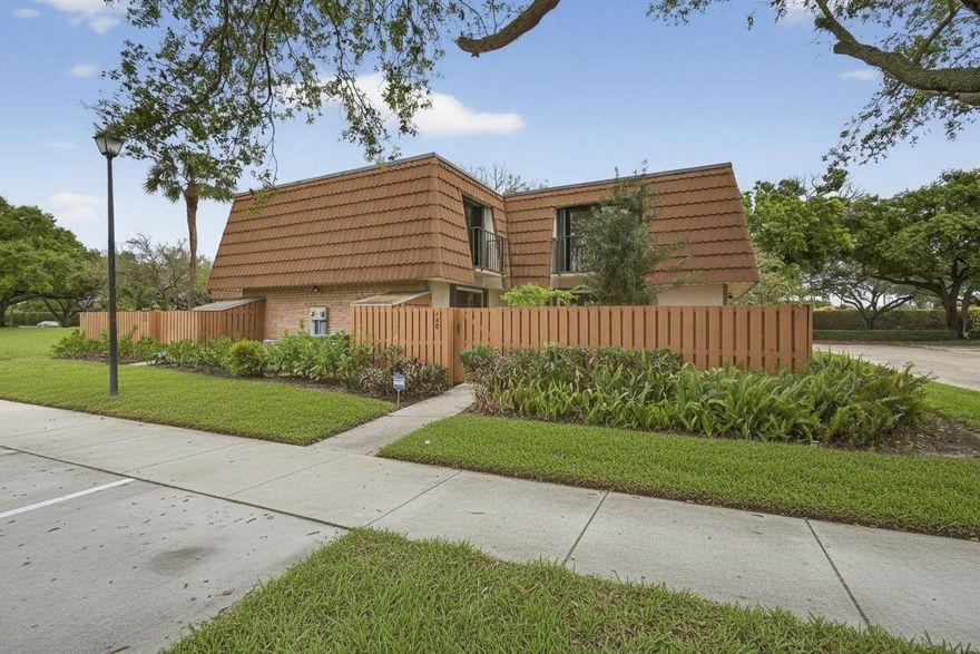 Village of Sandalwood Lakes North all ages townhome with private fenced courtyard perfect for outdoor living and a balcony off the primary bedroom. Two story layout with spacious bedrooms, two full baths upstairs and a half bath downstairs. Washer and dryer hookups and parking close to the unit with two assigned spaces. Small dogs under 20 pounds permitted. Conveniently located near I95, the airport, shopping, and just 15 minutes to the beach. Community offers three pools, basketball and tennis courts, playgrounds, and biking and jogging paths.