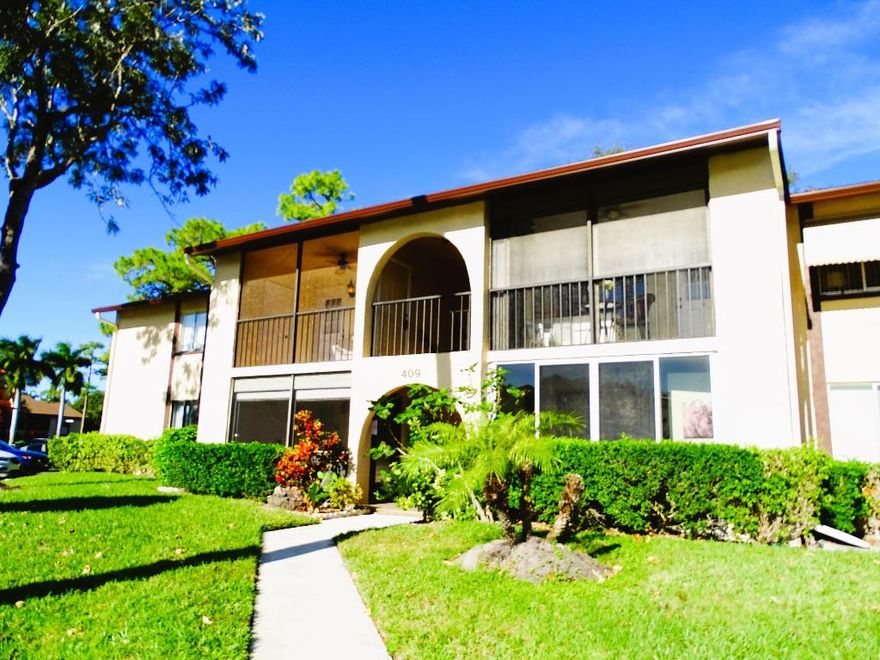 Lovely second-floor, fully furnished 2-bedroom, 1-bath condo located in a desirable 55+ community. This immaculate residence offers abundant storage, featuring walk-in closets in both bedrooms, additional storage in the laundry/utility room, and an extra storage closet on the front porch. Recent upgrades include a new tankless water heater and new A/C system.

The laundry/utility room is equipped with a full-size washer and dryer. Basic cable is included through the HOA. Enjoy the convenience of a short walk to the clubhouse, shuffleboard courts, pool, and other community amenities. One-year rental restriction applies.