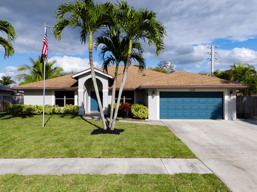 Welcome to your dream single-family home located in the heart of Wellington, the Winter Equestrian Capital of the World! This gorgeous property offers the freedom of no HOA and is zoned for all A-rated schools.  Featuring 4 spacious bedrooms, plus office and den , 2 bathrooms, and a 2-car garage within 2,116 sq ft of living space, this home is designed for comfort and style with a posibility of having 5 or 6 bedrooms! As you enter through the covered entryway, you're greeted by neutral colors and elevated ceilings. The formal dining area showcases lovely laminate flooring and flows into a bright office with French doors, ideal for remote work.
The kitchen is equipped with stainless steel appliances, granite countertops, and a convenient snack bar, brightened by a skylight. Enjoy leisure time in the inviting living room, family room and den or game room perfect for gatherings.
Retreat to the spacious master bedroom adorned with a wood plank feature wall and a huge walk-in closet featuring custom organizers. The ensuite bathroom includes a dual sink granite double vanity and a shower/tub combo.  Step outside to find your personal oasis with a completely fenced yard, a heated saltwater pool with spa, and a paved pool deck. Enjoy evenings around the outdoor wood-burning fireplace or in the tiki area with an electric fireplace. Recent updates, including a roof from 2021 and an A/C unit only 2-4 years old, offer peace of mind.
The large driveway with an extended slab and gutters adds to the practicality of this exceptional property.   Note: Option to purchased furnished, except for the piano and grandfather clock.  Don't miss your chance to own this home. Schedule your tour today!