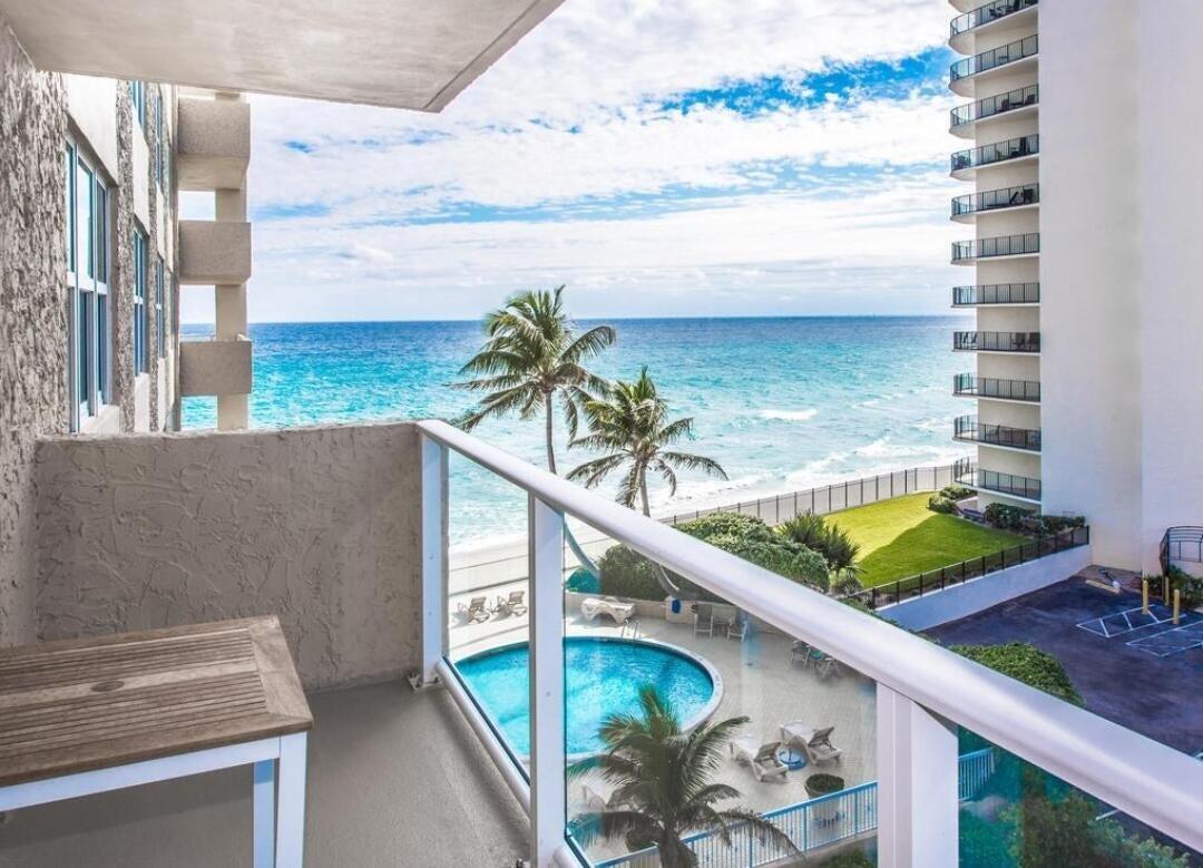This Remodeled beachfront condo is located on the 5th floor of the highly desired Aquarius Condominium. Boasts of stunning views of both the Ocean and the Inter-coastal over looking the amazing blue waters of the Palm Beach waterways! This 2 bedroom 2 full bathroom unit offers beach views in both bedrooms, living room, and the balcony. Aquarius is on the North End of the island which offers unique views you have to see to believe! Aquarius features renovated amenities including an exercise room, sauna, community pool overlooking the ocean and direct access to the beach! Washer/Dryer in unit, all Impact glass.