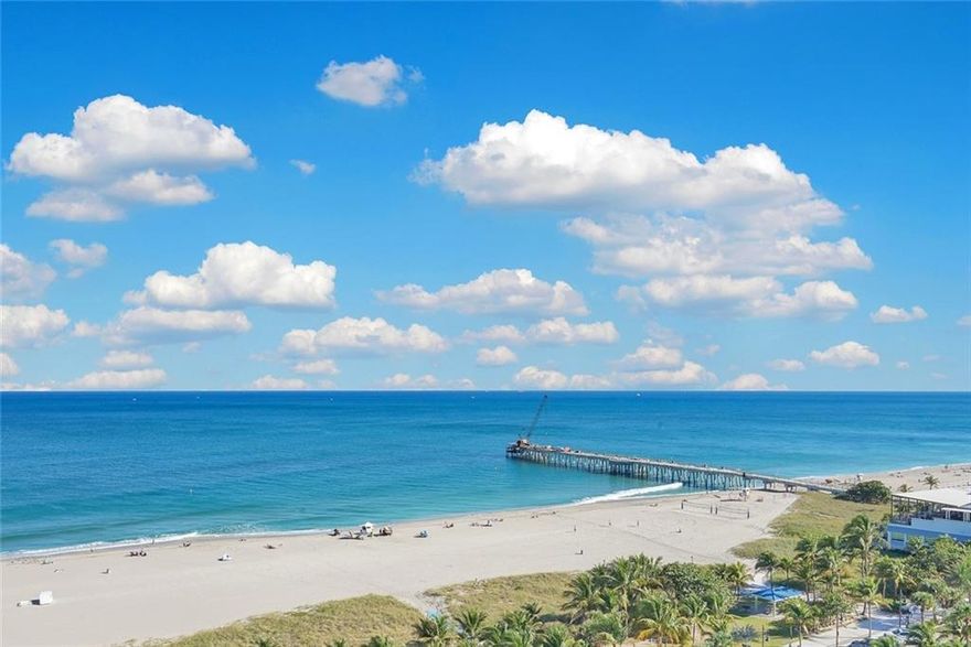 DIRECT OCEANFRONT VIEWS & LOCATION don't get better than this! PHENOMENAL unobstructed views from this Completely furnished Unit that was Designer renovated. Dishes, wall art, tasteful furniture, TV's...EVERYTHING INCLUDED!. Smack in the heart of Pompano's $55 million Redevelopment District, you'll be surrounded by upscale restaurants, shops, new Pier & Boardwalk. Feel like you are on vacation every day! Unit boasts sleek Gourmet kitchen with built in Subzero, Dacor & GE Monogram appliances, Wall oven/Micro, pull-out pantry and Breakfast Bar. Impact Windows & Doors as well as hurricane shutters. Recessed & Pendant lighting, Crown Molding & plenty of storage. Well kept Building with Resort style pool, BBQ & Relaxation Lounge area. Plenty of Guest Parking. This condo truly has it all!!