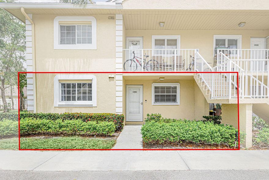 Spacious 2-bedroom, 2-bath first-floor corner unit located in the desirable Palm Beach Trace community of Royal Palm Beach. This condo offers a functional layout and a private back area for added tranquility. Features include newer flooring and a 2025 roof. Low HOA fees add to the appeal. Conveniently located near shopping, golf courses, Royal Palm Beach Commons Park, and the popular Royal Palm Beach Green Market. Being sold as-is ; perfect opportunity for investors or buyers looking to make it their own. A true gem in the western communities!