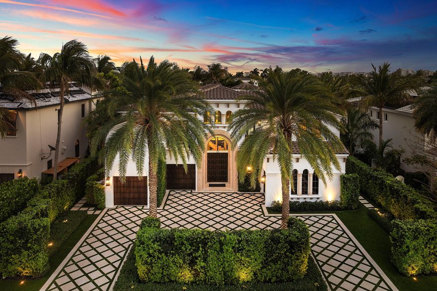 Dramatic Deepwater Estate located in the prestigious Golden Harbour, East Boca Raton. This stunning estate offers over 5,200 square feet with 4 bedrooms, 5.5 bathrooms, and a private office—designed for effortless luxury and entertaining. Set on a prime deepwater lot with no fixed bridges, direct ocean access, and minutes to the inlet. Home features seamless indoor-outdoor living and a resort-style backyard with pool and serene water views. Private dock accommodates up to a 70-foot yacht, perfect for the ultimate boating lifestyle. Additional highlights include a new 2025 roof, full-house generator, and complete water filtration and softener systems with Kangen drinking water. A fabulous opportunity to own a premier waterfront property in one of Boca Raton's most desirable communities.