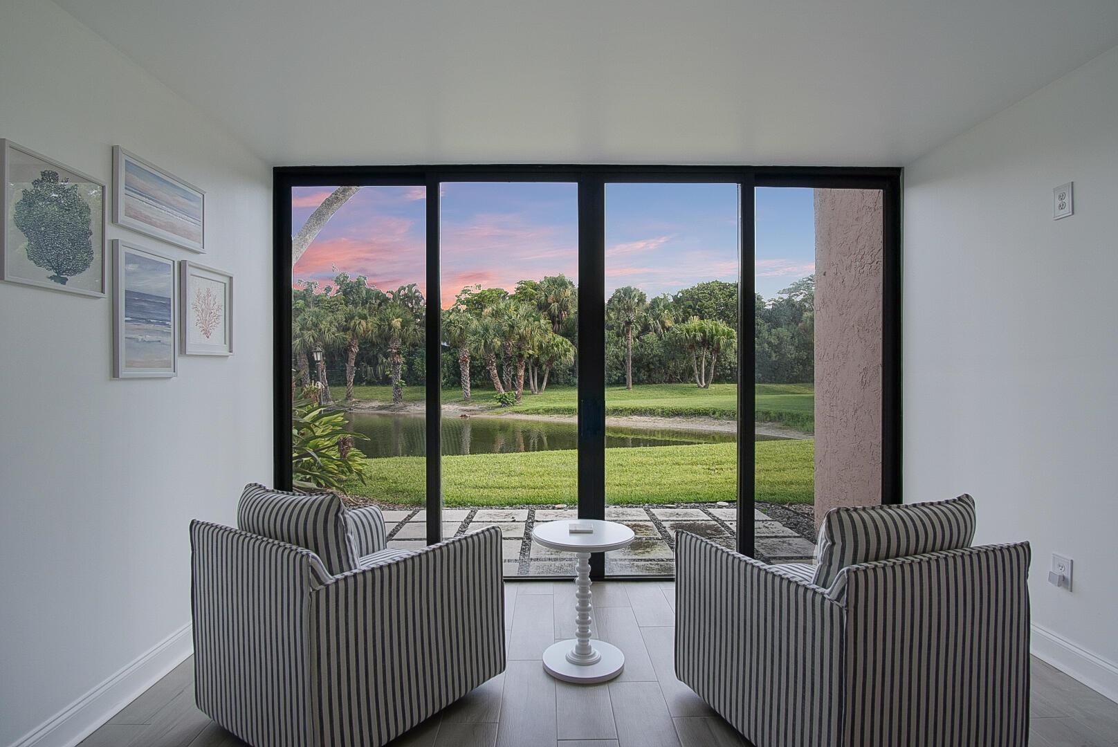 GROUND FLOOR UNIT. No elevator or stairs. Stunning vistas await in this stunningly upgraded 1-bedroom, 1-bath Beachtree I condo. Featuring water views of the serene pond with direct access from the patio. This unit has been updated with custom cabinetry and countertops in the kitchen and bath, and boasts custom flooring throughout. All furniture is included. Located in beautiful Ocean Village on Hutchinson Island, you'll discover 21 miles of pristine, uncrowded beaches. Enjoy the quintessential Florida lifestyle in this oceanfront community offering 24-hour guard-gated security, heated pools, a 9-hole par 3 golf course, pickleball and tennis courts (both clay and hard surfaces), bocce ball, shuffleboard, and newly completed, state-of-the-art clubhouse, restaurant and main pool.