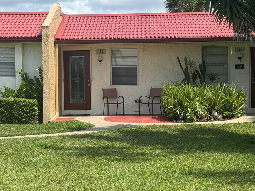Beautifully remodeled 2-bedroom, 2-bath villa located in the desirable 55+ community of Golden Lakes. This home features stunning front lake views as well as peaceful water views from the patio, creating a relaxing and serene atmosphere. The updated kitchen showcases elegant quartz countertops, complemented by a bright and open living space filled with natural light. Enjoy the enclosed Florida room with impact windows perfect for additional living space or a quiet retreat. This move-in ready home offers both comfort and style, along with access to resort-style amenities including clubhouse, pool, fitness center, and more. Conveniently located  minutes from Palm Beach International Airport, as well as close to shopping, dining, and major Highways. No corporation, company, partnership, or corporate trust may purchase a unit.No unit owner may own, individually or jointly, directly or indirectly, any interest whatsoever in more than two (2) units total in Phase A (see Declaration of Condominium Section 16.9).
