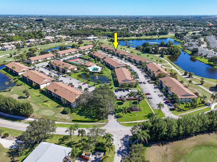 Beautiful and spacious first-floor 2 bedroom, 2 bath condo located in the highly desirable Golf Club of Jupiter. Step inside to a beautifully renovated kitchen with extra custom cabinetry for abundant storage and modern appliances including stove (2020), dishwasher (2020), microwave (2023), and refrigerator (2025). Electric breakers were replaced in 2021, A/C installed in 2020, and carpet added in 2020. A large enclosed patio with new flooring provides an inviting extension of the living space, offering peaceful views of the scenic 18th hole perfect for morning coffee or evening gatherings. Community highlights include NEW ROOF, tennis, pickle ball ,pool, and a welcoming restaurant conveniently located close to the condo.Live where others vacation in the heart of Jupiter.A MUST SEE