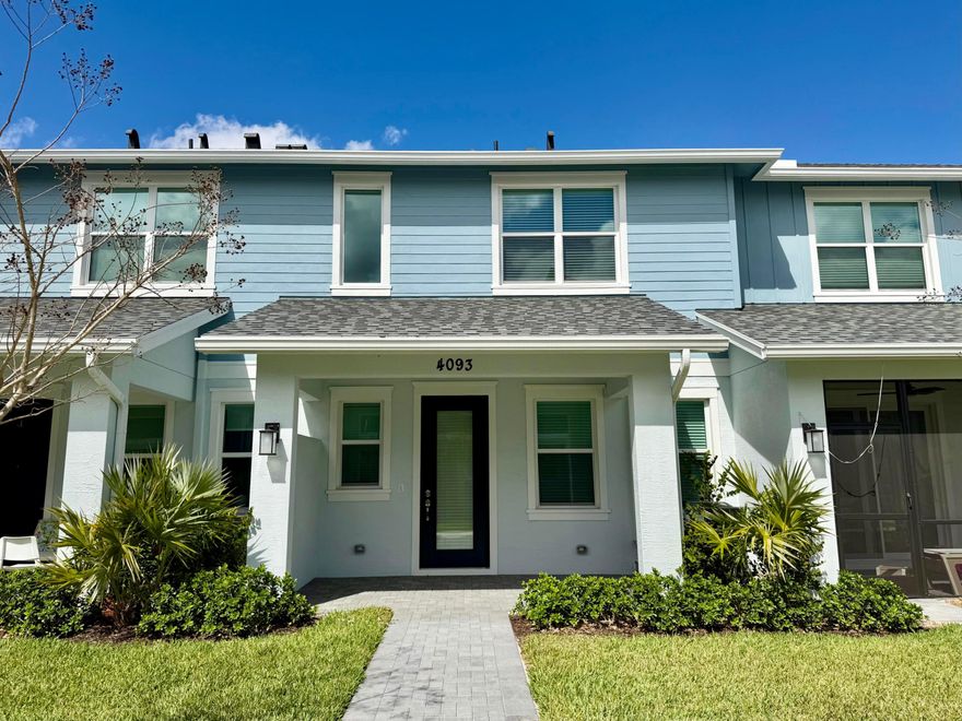 Enjoy this beautiful modern New Townhouse in the exclusive Terrace Of Westlake Community. Moving ready! Lakefront with large driveway and garage, covered Lanai and many more