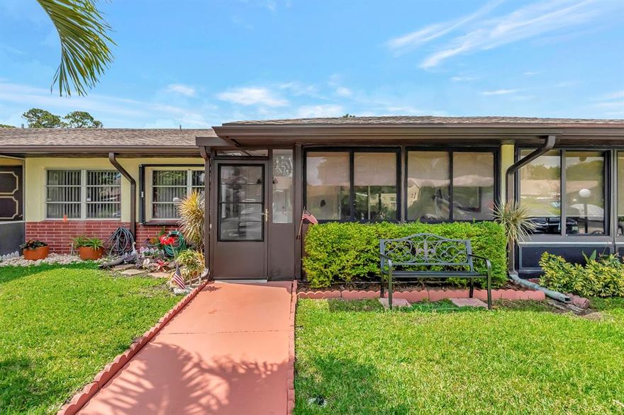 Open House Sat 5/6 1-3.  Great unit ready for your finishing touches.  Super clean, water view (canal). Enclosed back patio AND enclosed front porch. One level.  No stairs. No upstairs or downstairs neighbors.  This is the perfect Villa for any lifestyle.  Conveniently located in Central Delray Beach and close to everything. These don't come available that often.