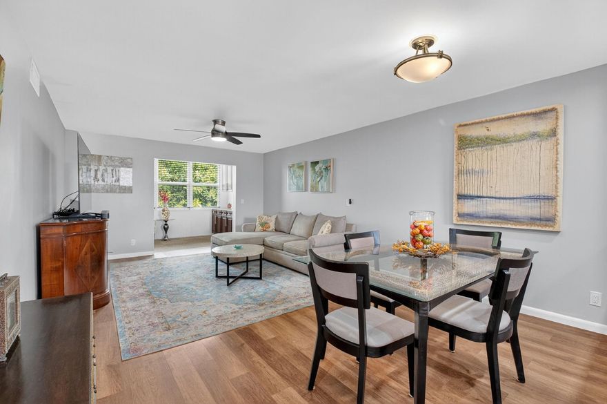 Bright and beautiful, top-floor, 2-bed, 2-bath condo in Village Royale with private, tropical views! Perfect for anyone looking for a peaceful home or a serene getaway. Modern updates and spacious, open layout with additional Florida room. Updated kitchen and bathrooms with stand-up showers and new lighting. New ceiling fans, recessed lighting, and hurricane impact windows throughout! Freshly painted, with tons of closet and storage space. Brand new electrical panel and water heater for added safety and peace of mind. Village Royale offers two clubhouses, two pools (heated and cooled), walking trails, outdoor grills, bocce, pickleball, a putting green, and fitness center. Conveniently located in east Boynton Beach near restaurants, shopping, the intracoastal and minutes from the beach!