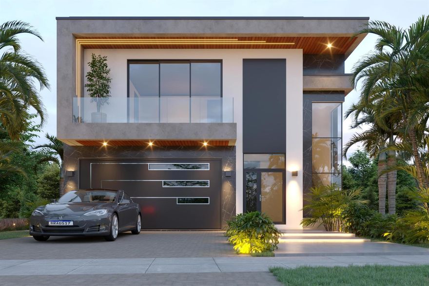 Welcome to 707 Lake Avenue North, a bespoke luxury estate currently under construction and scheduled for completion in May 2026, located in the highly sought-after La Hacienda neighborhood of Delray Beach, just moments from the energy and sophistication of Atlantic Avenue and the area's renowned beaches. Thoughtfully envisioned and meticulously crafted by Rising Group Development, this custom residence offers a rare blend of architectural presence, refined interiors, and resort-style outdoor living.  Encompassing approximately 3,383 square feet of living space under air, the home features five bedrooms, four full bathrooms, and two half baths, including two beautifully appointed primary suites, one conveniently located on the first level. A two-car garage completes