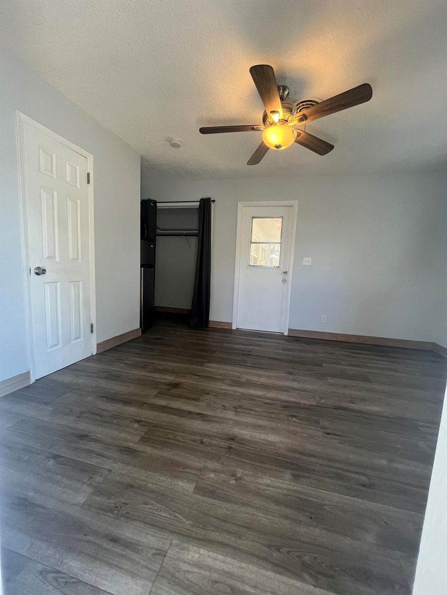 Efficiency apartment available now located in Downtown Deerfield Beach in The Cove walking distance to the beach, pier, LA fitness, Publix, restaurants, bars, retail shopping and much more! Electric, water, and sewer included in rent. Updated efficiency apartment. Features a refrigerator, microwave bathroom with shower, closet, and wall a/c. Plank style floors recently installed! Available immediate move-in! Plenty of natural light. No HOA. Quick Approvals! Does not have a full kitchen (see photos): i.e. no range/stove or oven. Laundry/dry cleaners located walking distance from property.