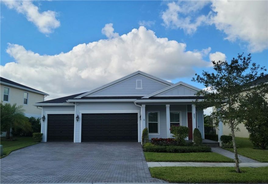 Here's your chance to move in to the spacious 3BR/3BA/3CG home with Heated 15x30 Saltwater Pool with a screen enclosure, large patio and Sunbrella remote retractable awning to keep cool. Seller is having the entire interior painted. Impact windows & doors throughout. Solaris whole house Air Purifier system (A/C). Ring Alarm System with cameras and flood lights. This 1200-acre community has a spacious Clubhouse w/outdoor patio, a resort-style pools. Currently zoned for Wellington schools. Unique farm living Arden Lifestyle with a manned gate house. 20 miles of trails & lakes, fitness center, tennis courts, boat launch ramp & Resort Style Pool & Clubhouse. Wellington A Rated schools.