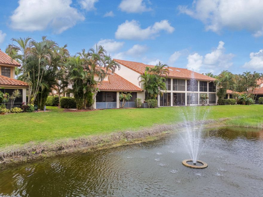 Waterfront Boca Raton Condo for Sale - Corner Unit in La Mirada at Boca Pointe Discover this beautifully updated lakefront condo in Boca Raton's desirable Boca Pointe community. This bright corner unit features elegant white marble floors, modern bathrooms, and a spacious screened-in patio with peaceful lake views. Enjoy a 2-car garage with extended driveway, brand-new A/C, and plenty of natural light throughout.  Located minutes from Mizner Park, Town Center Mall, top-rated schools, and pristine beaches, this home offers the perfect blend of luxury, comfort, and convenience.  Move-in ready and very easy to show — schedule your private tour today!