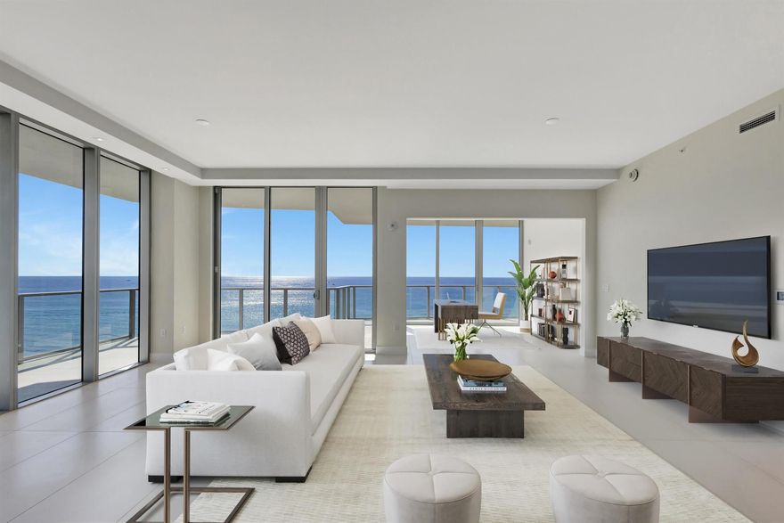 Experience unparalleled luxury and breathtaking ocean views in this brand new, never lived in 2-bedroom plus den, 2.5-bath residence. Located in the prestigious Amrit Ocean Resort & Residences, Singer Island's newest hotel and condominium development, this stunning property offers over 2,000 sq. ft of interior living space and a 590 sq. ft wrap-around balcony, perfect for enjoying the direct ocean views. The modern, beautifully appointed bathrooms and pristine, never-lived-in condition make this home a unique find. With valet parking providing three parking spots, 24-hour security, and private entry to the residential area, convenience and safety are paramount. Amrit Ocean Resort & Residences offers contemporary coastal living with unmatched amenities. Residents can enjoy a